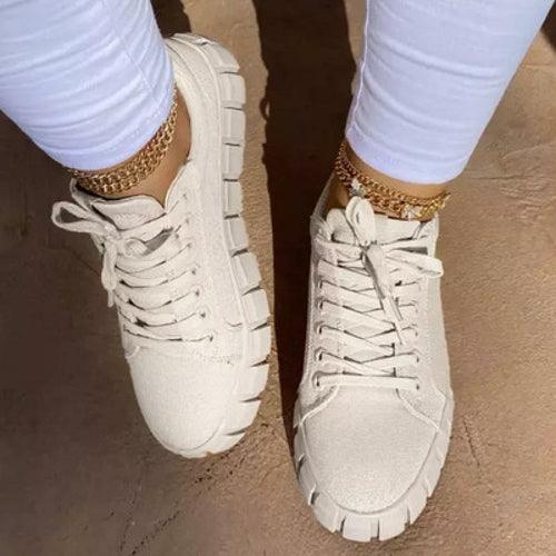 Pinterest Women Sneaker Light Breathble Vulcanized Shoes Platform Lace - VirtuousWares:Global