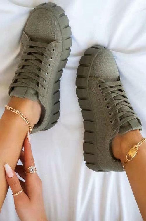 Pinterest Women Sneaker Light Breathble Vulcanized Shoes Platform Lace - VirtuousWares:Global