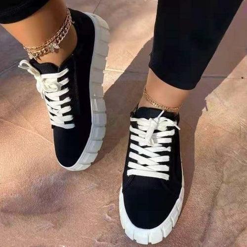 Pinterest Women Sneaker Light Breathble Vulcanized Shoes Platform Lace - VirtuousWares:Global