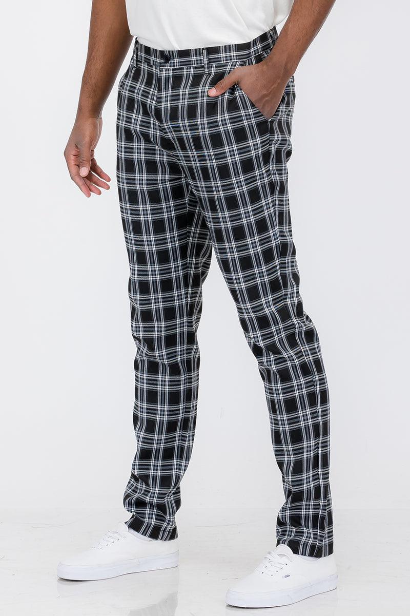 Plaid Slim Fit Trouser Pants - VirtuousWares:Global