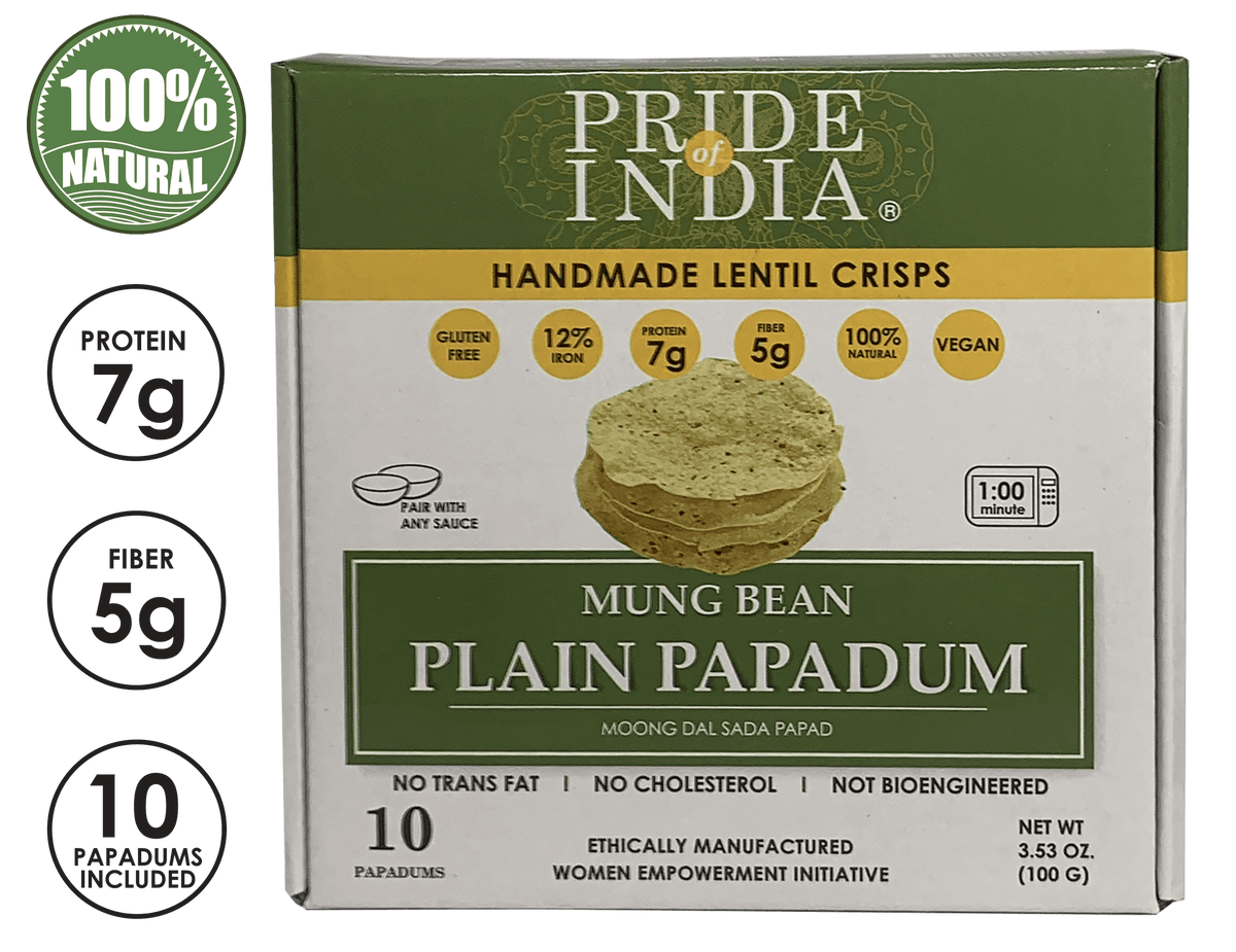Plain Mung Bean Sada Papadum Lentil Crisp - VirtuousWares:Global