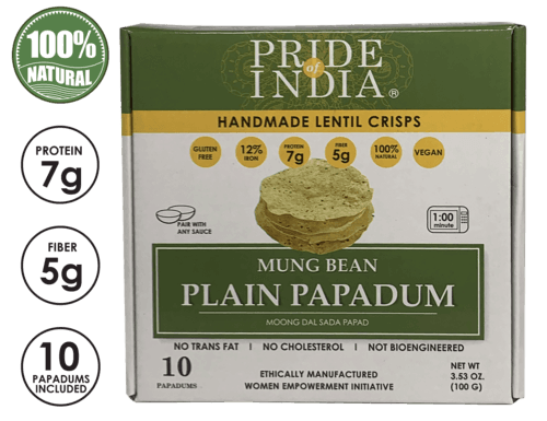 Plain Mung Bean Sada Papadum Lentil Crisp - VirtuousWares:Global