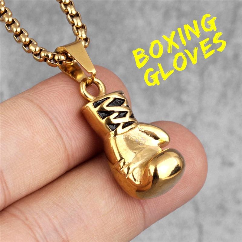 Plated Boxing Glove Pendant Necklace - VirtuousWares:Global