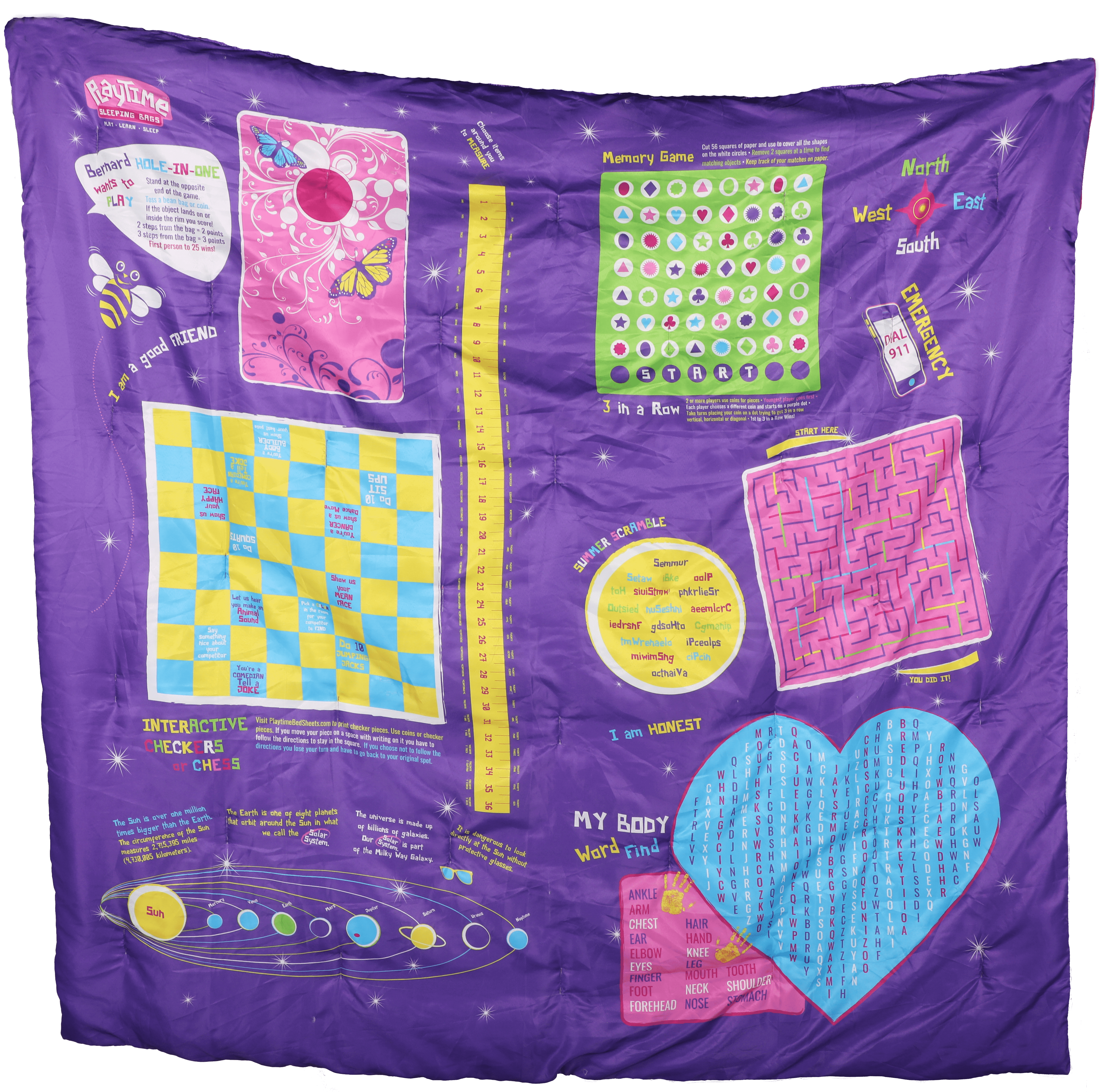 Playtime Reversible Slumber Bag. Over 35 Fun Interactive Games! - VirtuousWares:Global