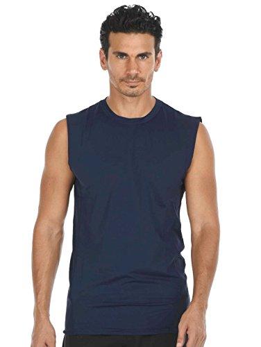 PN Jone 2018-BLUE-XLRG Mens Bamboo Charcoal Muscle Tank, Navy Blue - VirtuousWares:Global