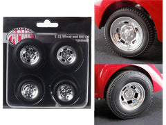 Polished Drag Wheels and Tires 4 pcs Set from 1941 Gasser 1/18 by Acme - VirtuousWares:Global