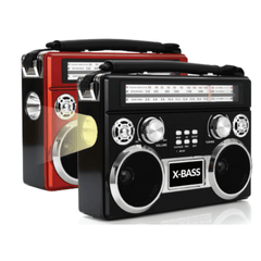 Portable 3 Band Radio with Bluetooth and Flashlight Black (SC-1097BT) - VirtuousWares:Global