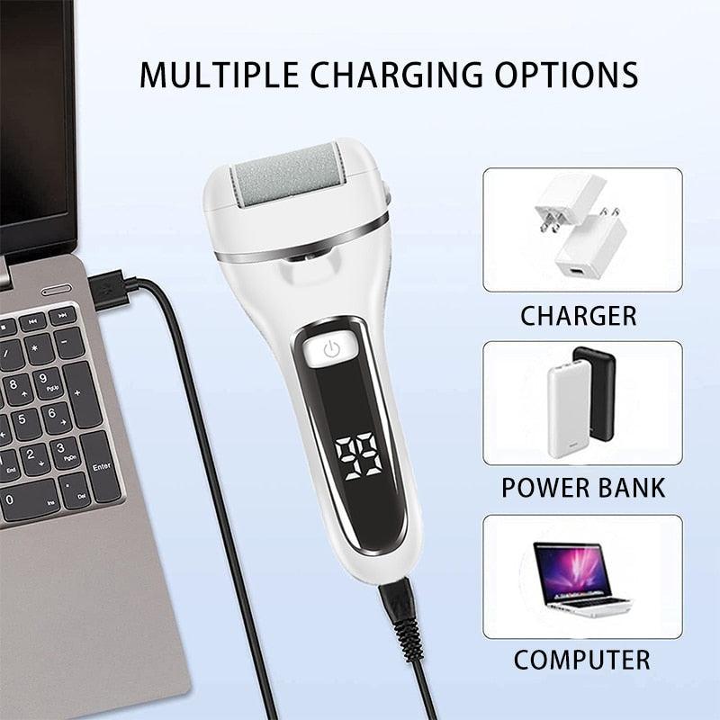 Portable Electric Foot File Callus Remover USB Rechargeable Foot Care - VirtuousWares:Global