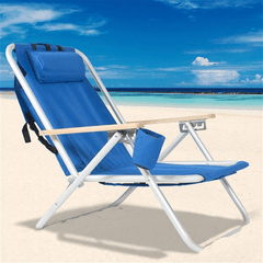 Portable High Strength Beach Chair with Adjustable Headrest - VirtuousWares:Global