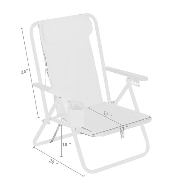 Portable High Strength Beach Chair with Adjustable Headrest - VirtuousWares:Global