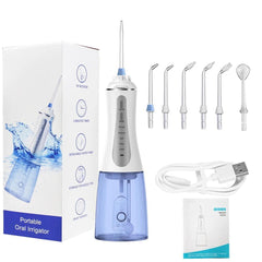 Portable Oral Irrigator 5 Modes Rechargeable Dental Water Jet 6 - VirtuousWares:Global