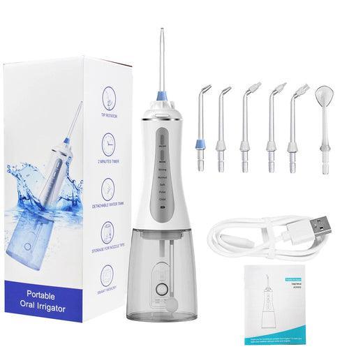 Portable Oral Irrigator 5 Modes Rechargeable Dental Water Jet 6 - VirtuousWares:Global