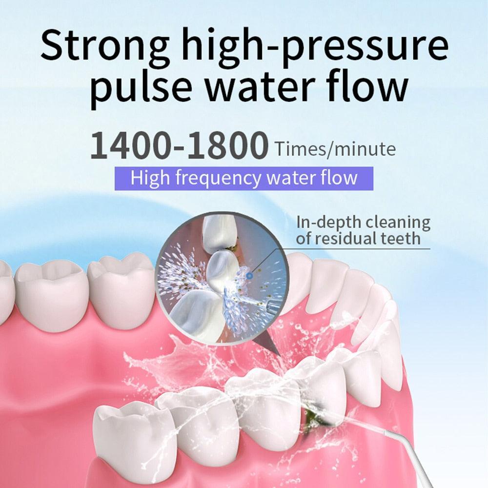 Portable Oral Irrigator Dental Water Flosser Device Thread Teeth - VirtuousWares:Global