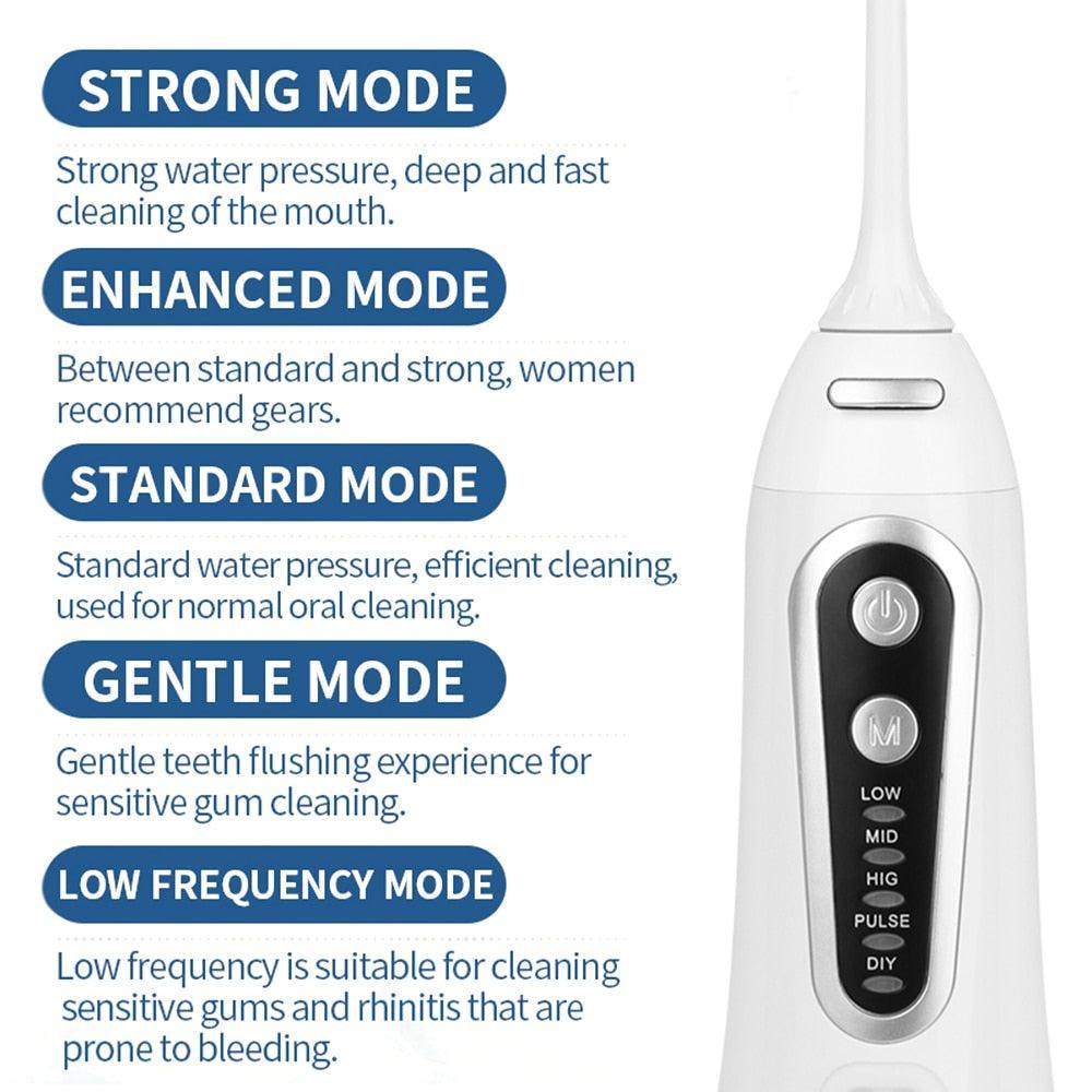Portable Oral Irrigator Dental Water Flosser Device Thread Teeth - VirtuousWares:Global