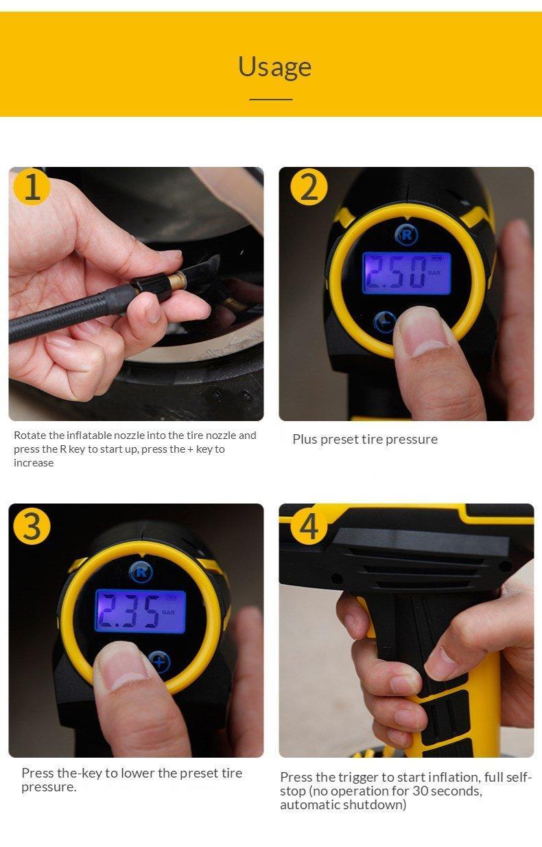 Portable Tire Inflator Air Pump - VirtuousWares:Global