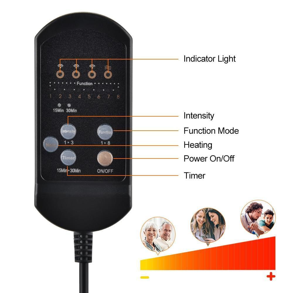 Portable Vibrating Heat Therapy Massage Cushion Mattress - VirtuousWares:Global
