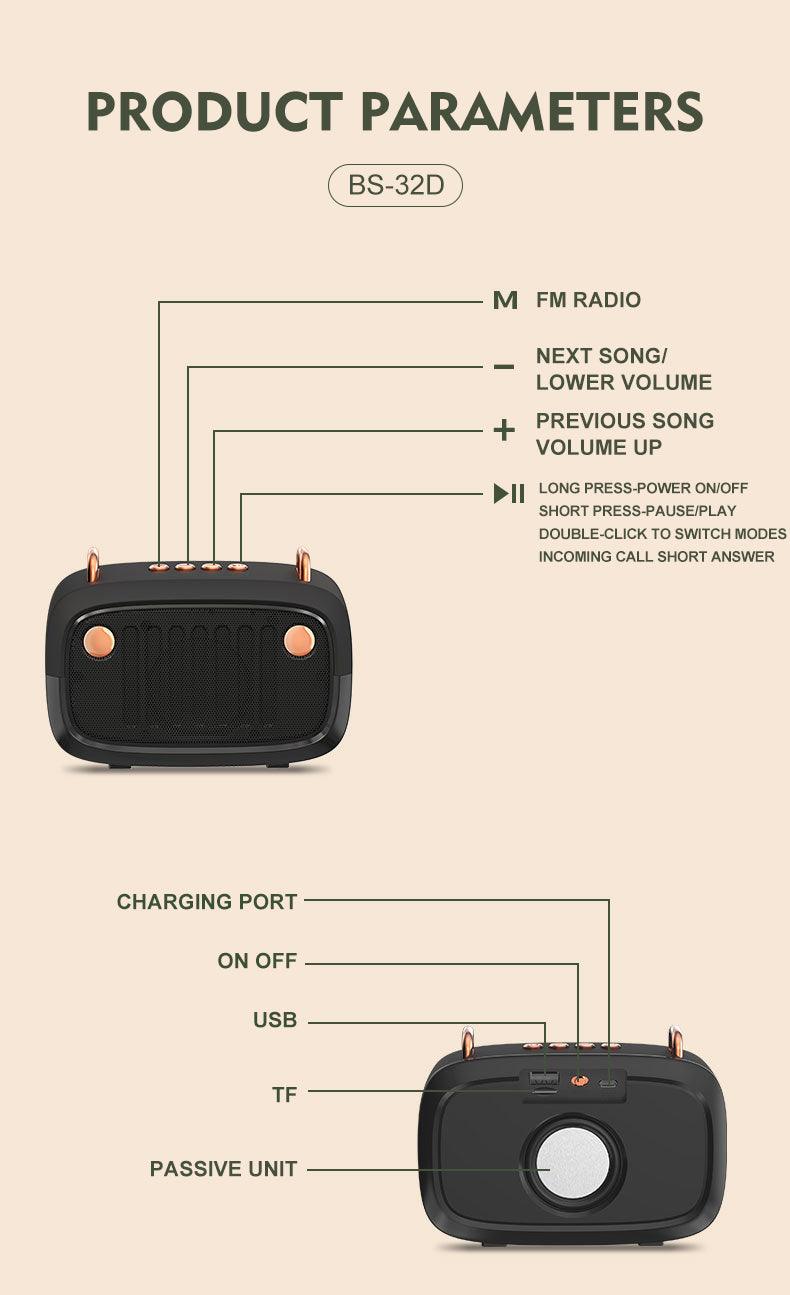 Portable Wireless Subwoofer Bluetooth V5.0 Speaker With FM - VirtuousWares:Global