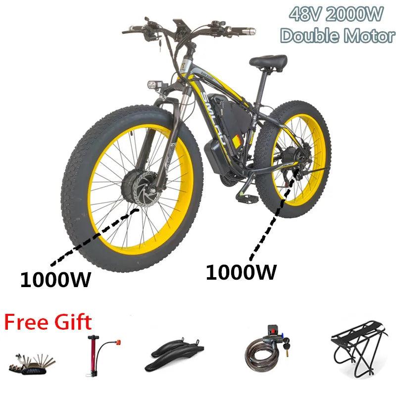 Powerful 2000W Double Motor Electric Mountain Bicycle 48V Smlro XDC600 - VirtuousWares:Global