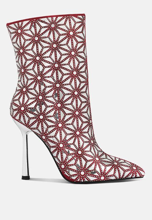 precious mirror embellished high ankle boots - VirtuousWares:Global