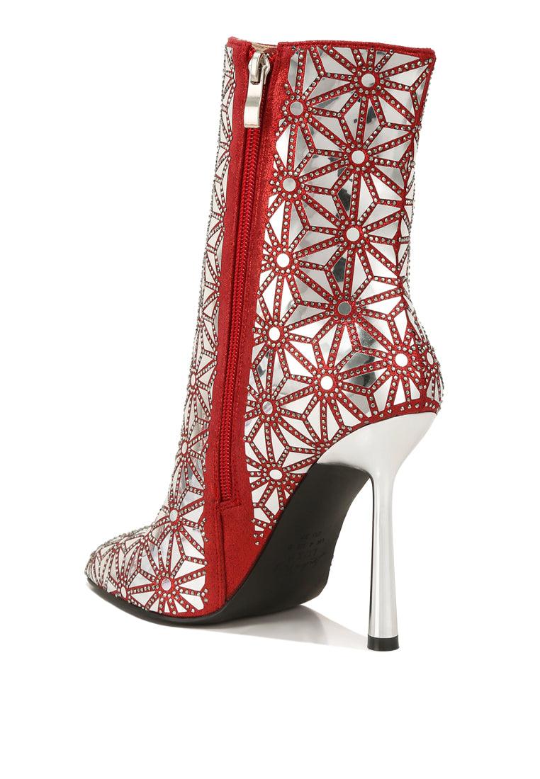 precious mirror embellished high ankle boots - VirtuousWares:Global