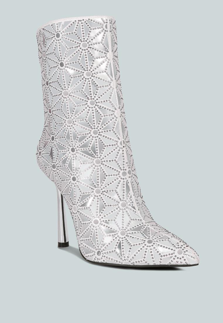 precious mirror embellished high ankle boots - VirtuousWares:Global