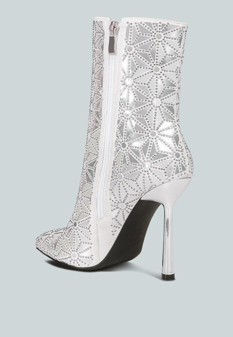 precious mirror embellished high ankle boots - VirtuousWares:Global