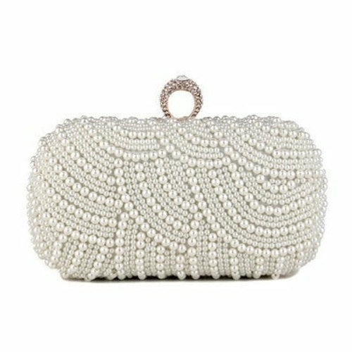 Finger Ring Diamonds Women Evening Bags Beaded Embroidery Clutch Chain