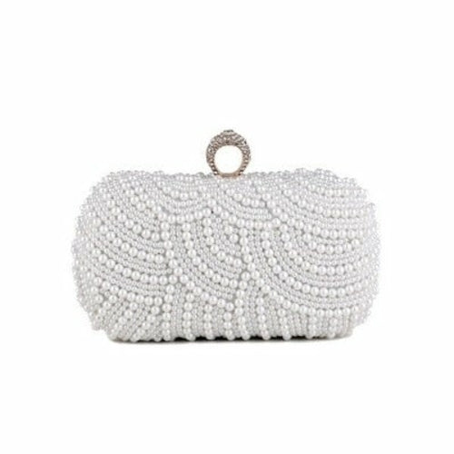 Finger Ring Diamonds Women Evening Bags Beaded Embroidery Clutch Chain