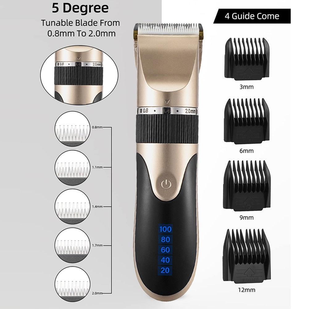 Professional Hair Clipper Men Barber Rechargeable Beard Trimmer - VirtuousWares:Global