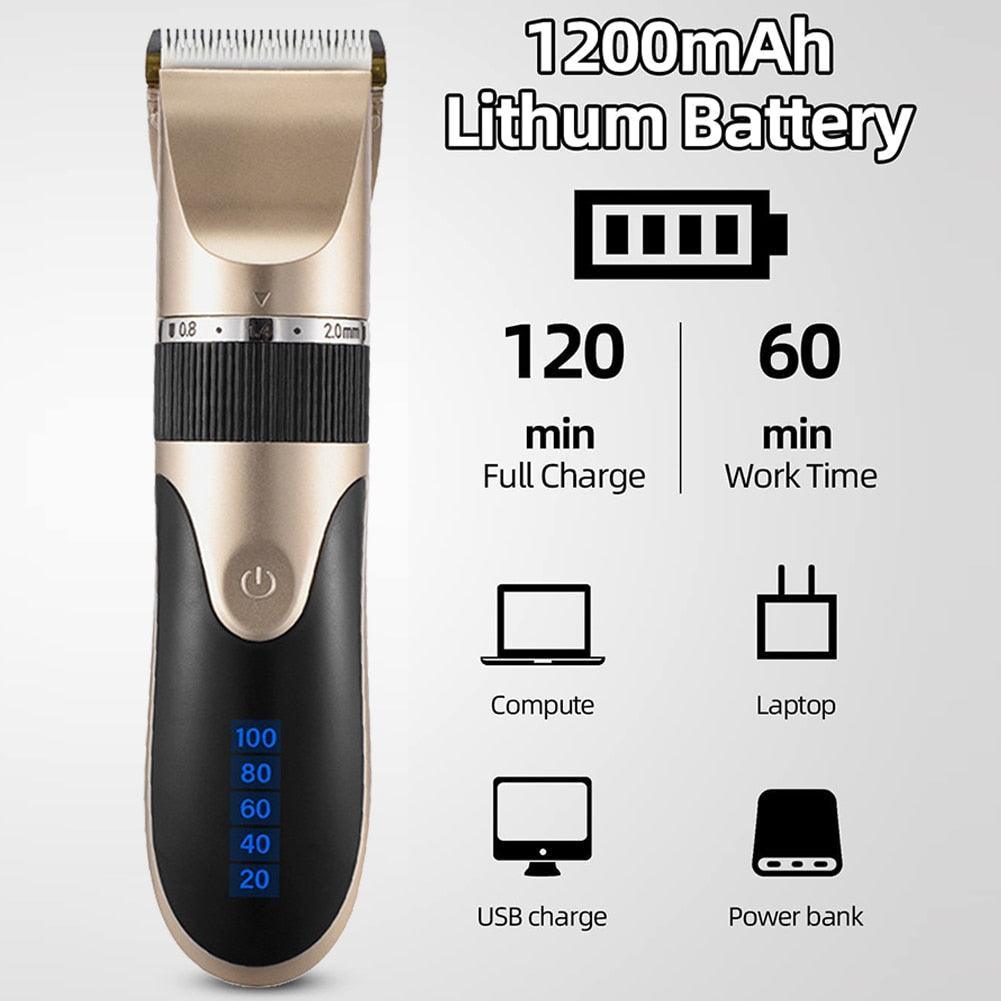 Professional Hair Clipper Men Barber Rechargeable Beard Trimmer - VirtuousWares:Global