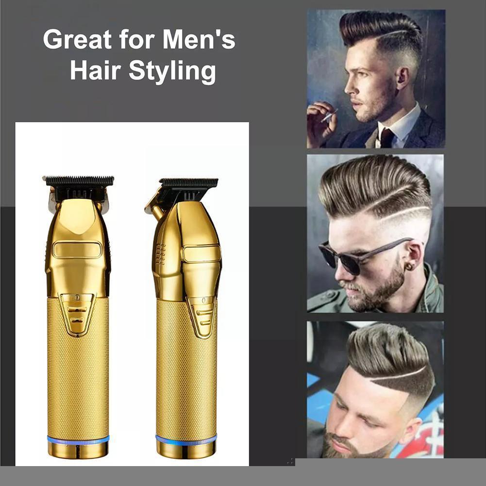 Professional Hair Trimmer Gold For Men Rechargeable Barber Cordless - VirtuousWares:Global