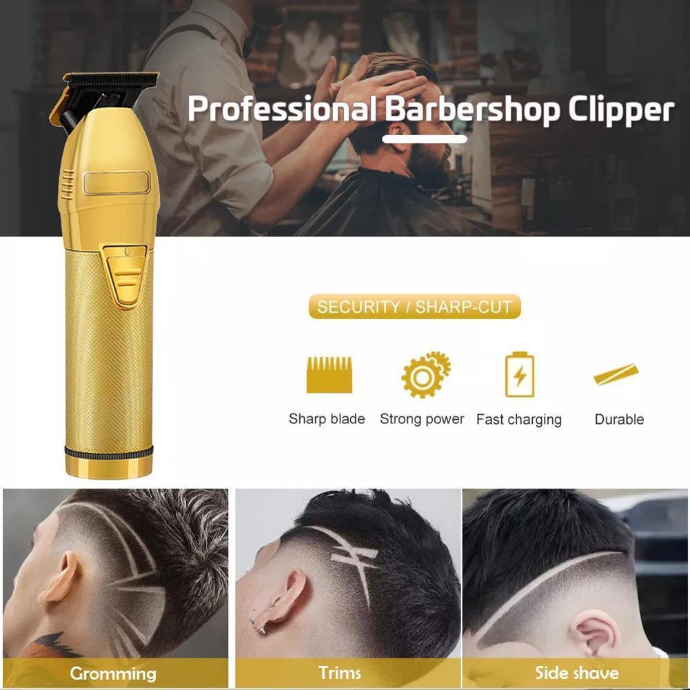 Professional Hair Trimmer Gold For Men Rechargeable Barber Cordless - VirtuousWares:Global