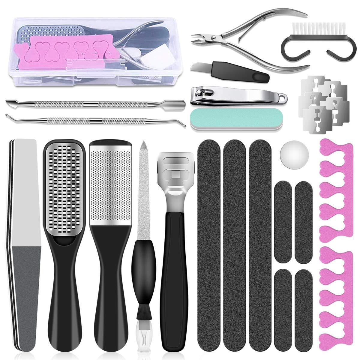 Professional Pedicure Tools Set 23 in 1 Stainless Steel Foot Care Kit - VirtuousWares:Global