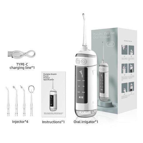 Pull-out Water Dental Flosser Oral Irrigator Rechargeable 180ML Tank - VirtuousWares:Global