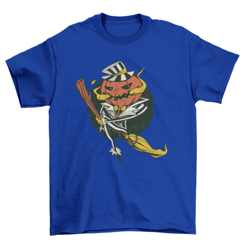 Pumpkin broom halloween t-shirt - VirtuousWares:Global