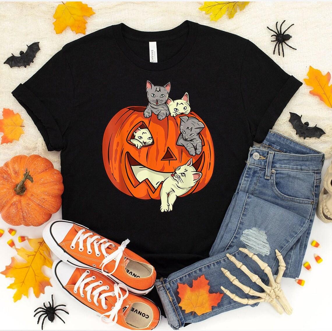 Pumpkin Cat Halloween T-shirt - VirtuousWares:Global