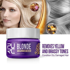 Purple Hair Mask Repairs Frizzy make hair soft smooth Removes yellow - VirtuousWares:Global