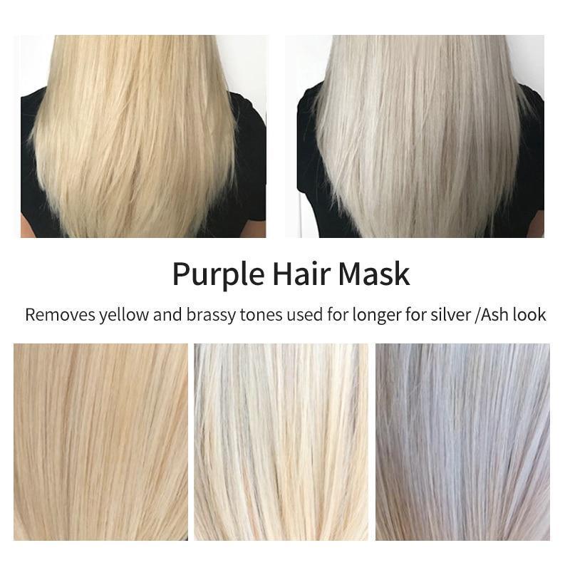 Purple Hair Mask Repairs Frizzy make hair soft smooth Removes yellow - VirtuousWares:Global