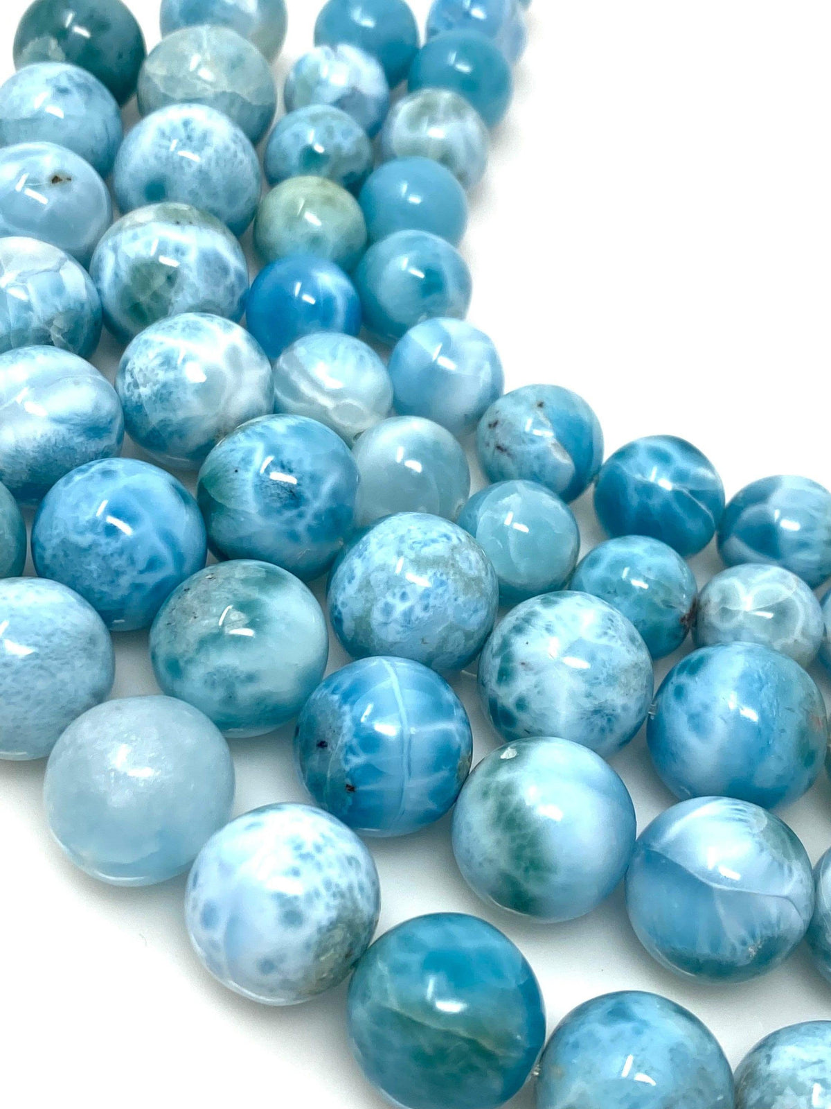 Rare Larimar Gemstone Beads, Genuine Dominican Republic Larimar Large - VirtuousWares:Global