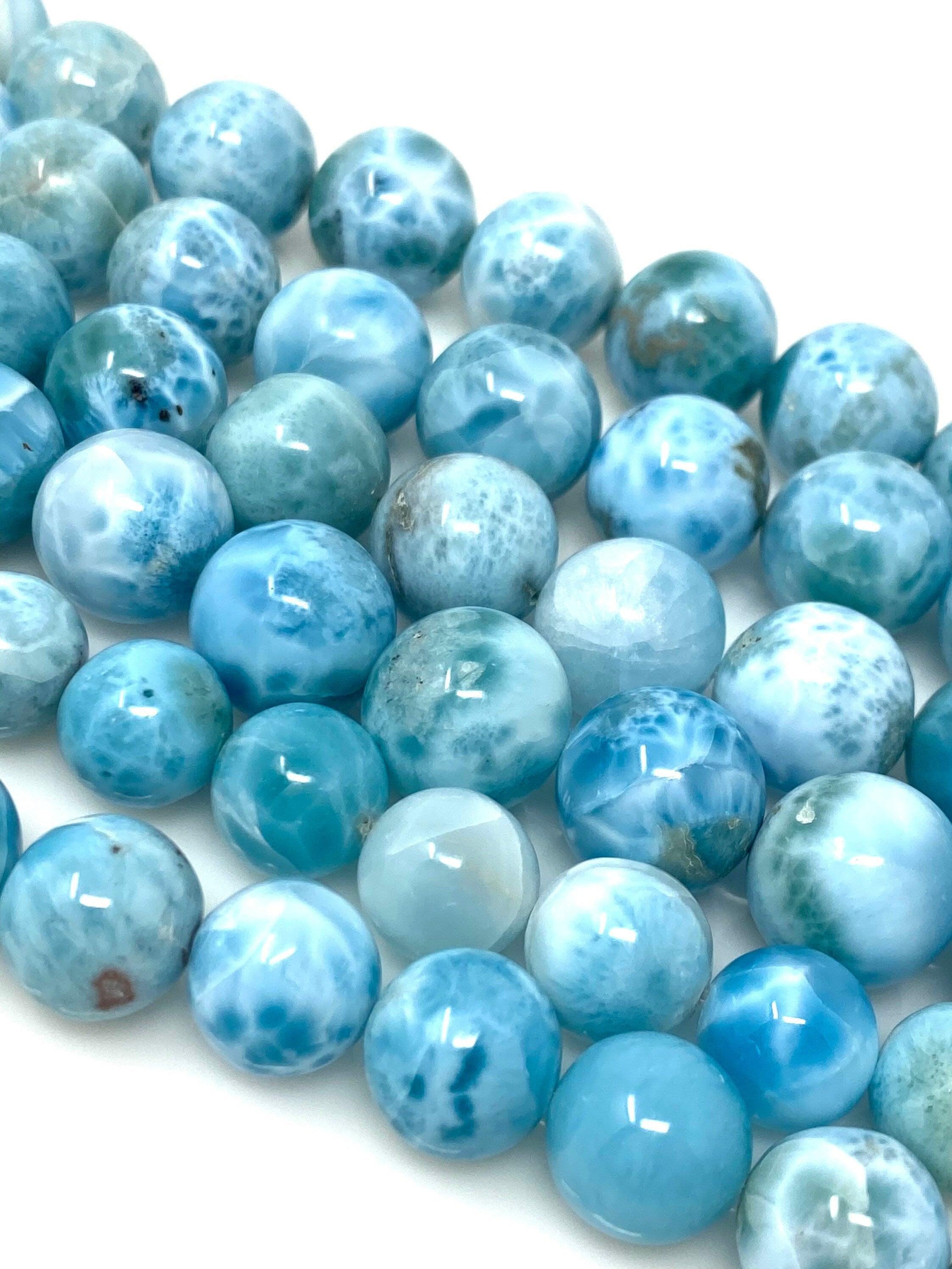 Rare Larimar Gemstone Beads, Genuine Dominican Republic Larimar Large - VirtuousWares:Global