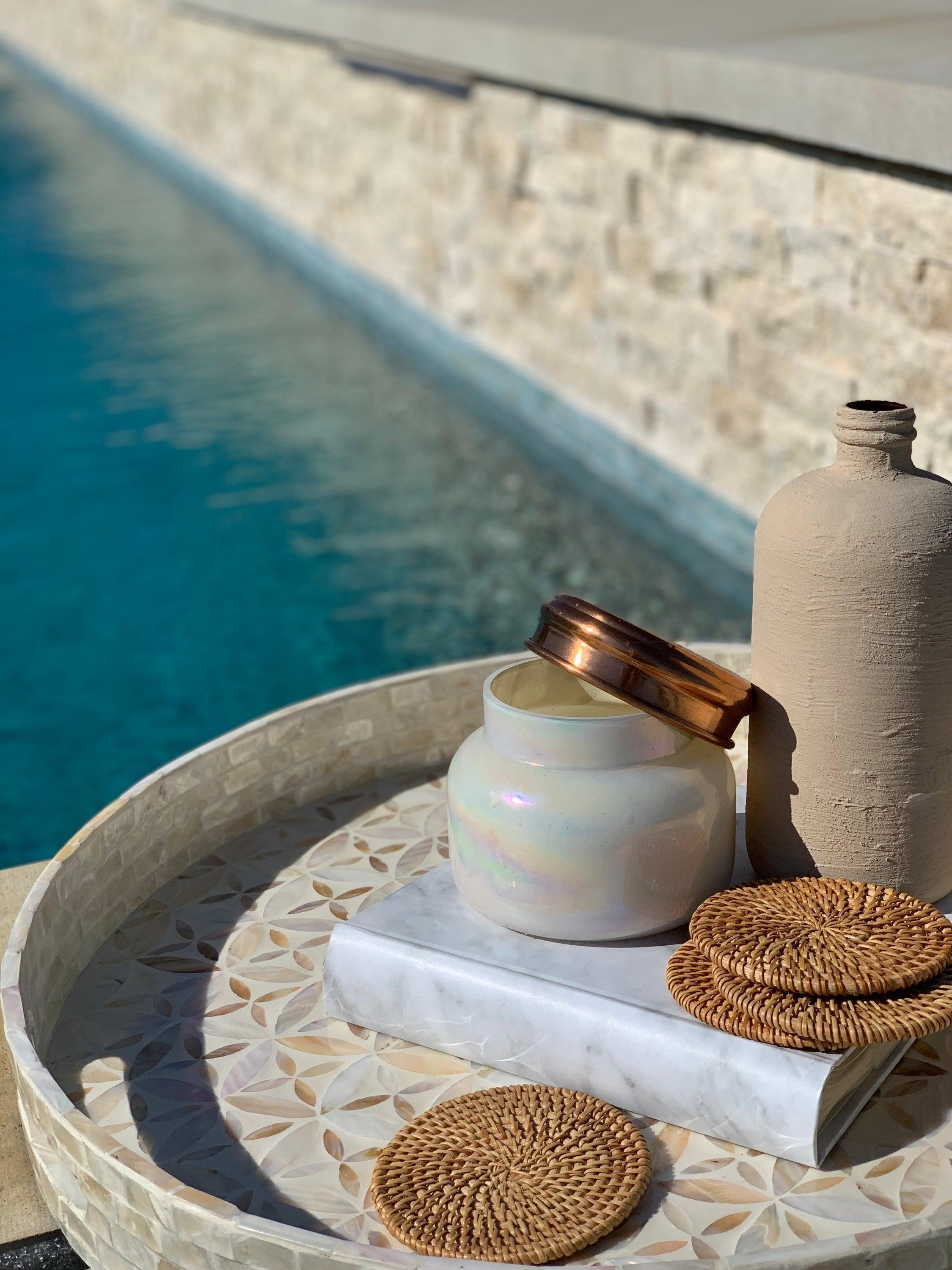 Rattan Coasters, Table Décor Set of 4 - VirtuousWares:Global