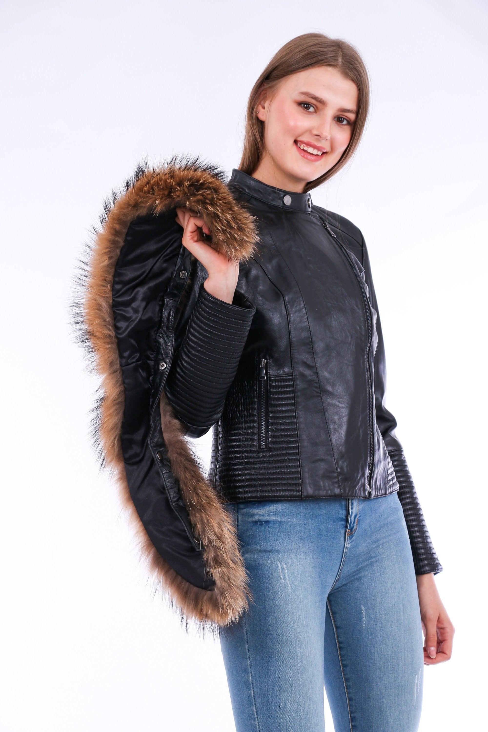 Ravenna Leather Biker Jacket - Black - VirtuousWares:Global