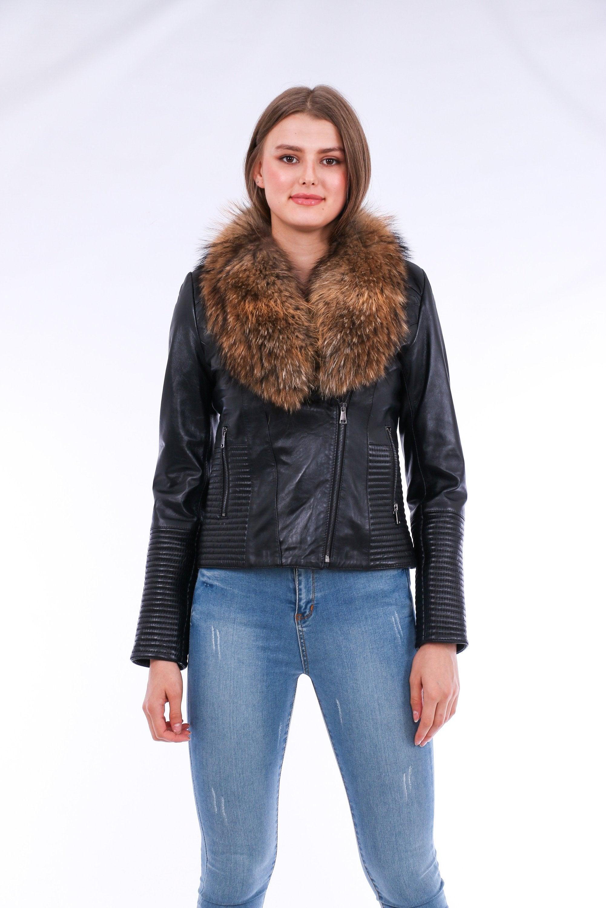 Ravenna Leather Biker Jacket - Black - VirtuousWares:Global