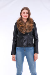 Ravenna Leather Biker Jacket - Black - VirtuousWares:Global