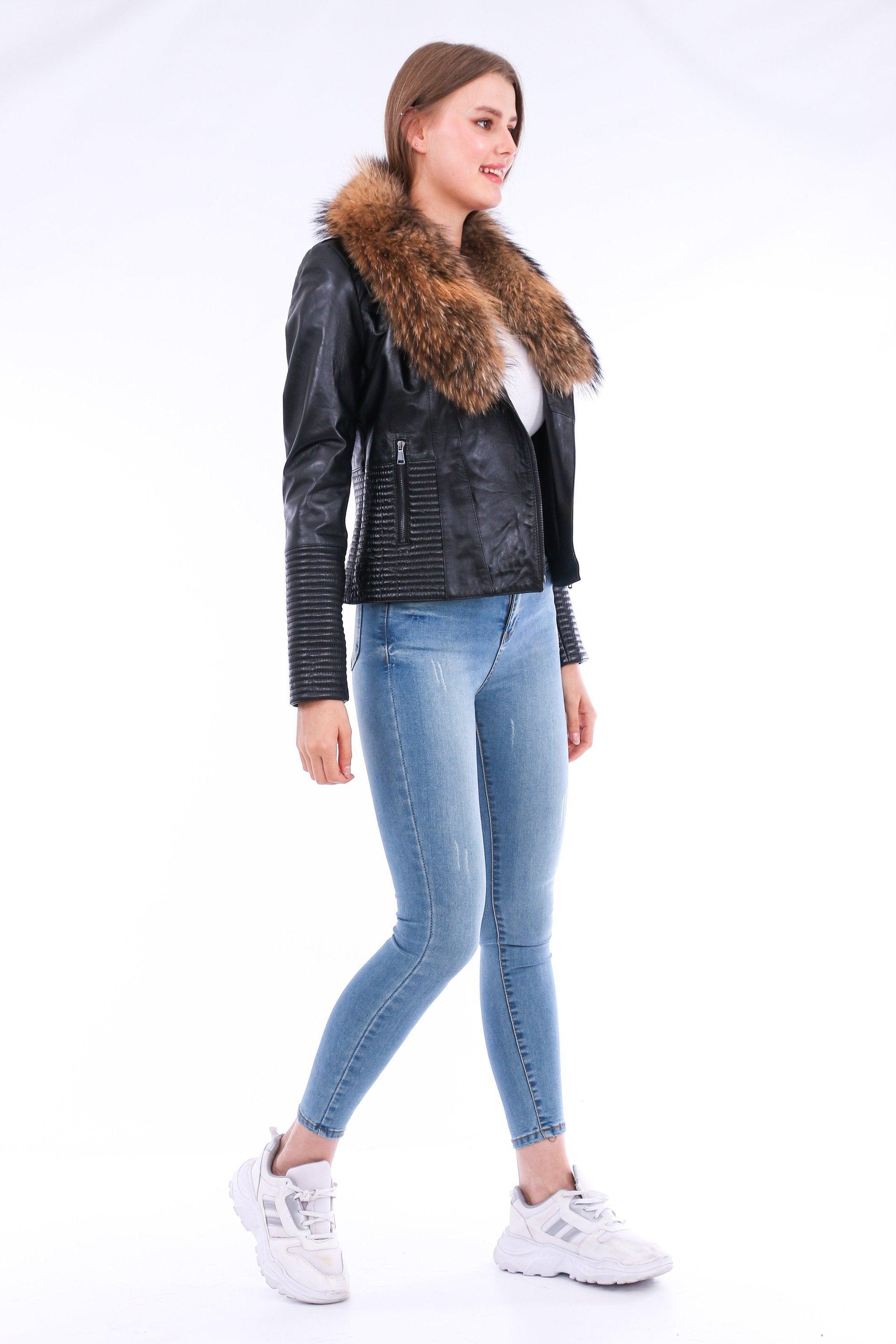Ravenna Leather Biker Jacket - Black - VirtuousWares:Global