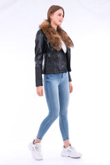Ravenna Leather Biker Jacket - Black - VirtuousWares:Global