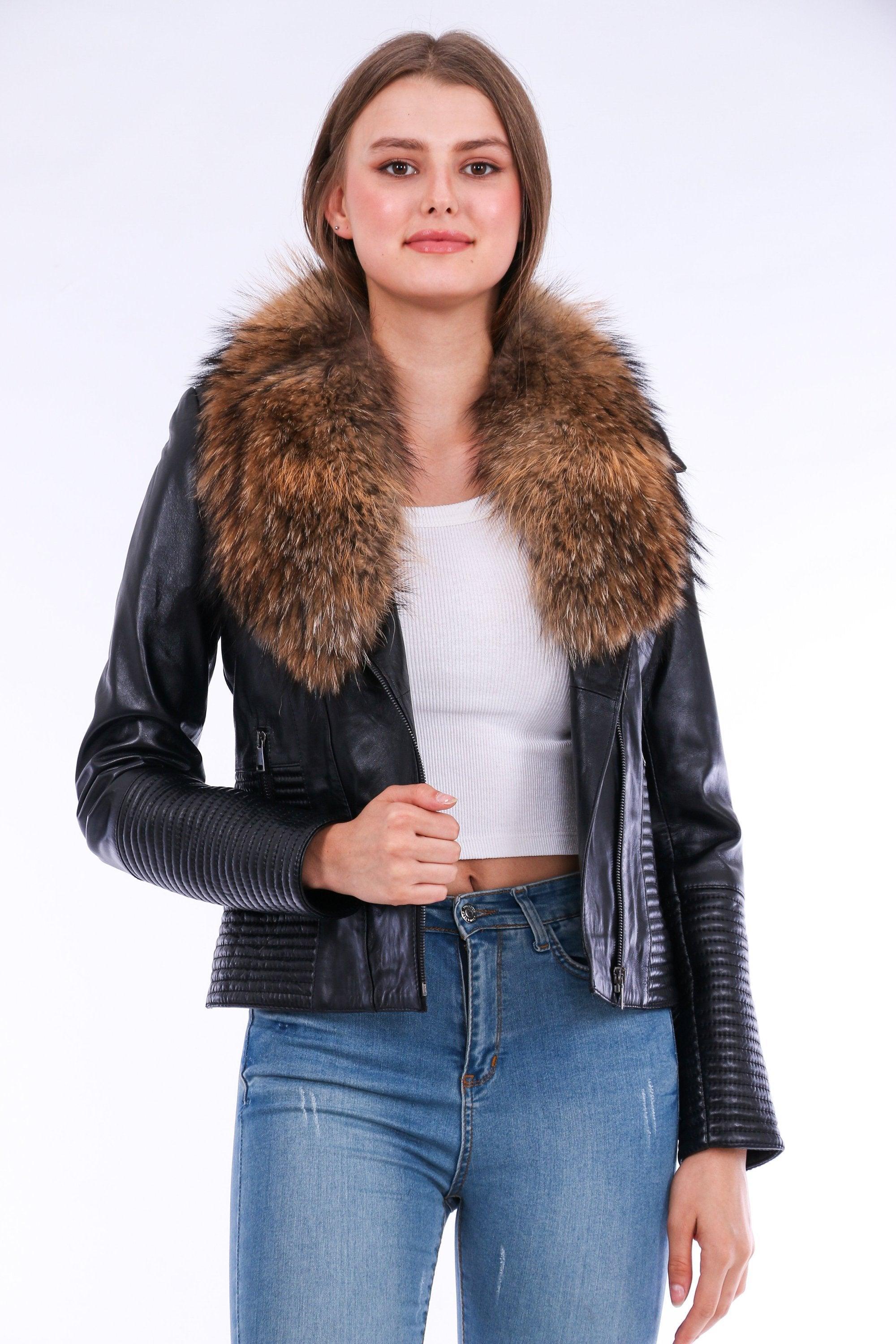 Ravenna Leather Biker Jacket - Black - VirtuousWares:Global