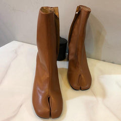 Real leather women tabi split toe ninja ankle boots - VirtuousWares:Global