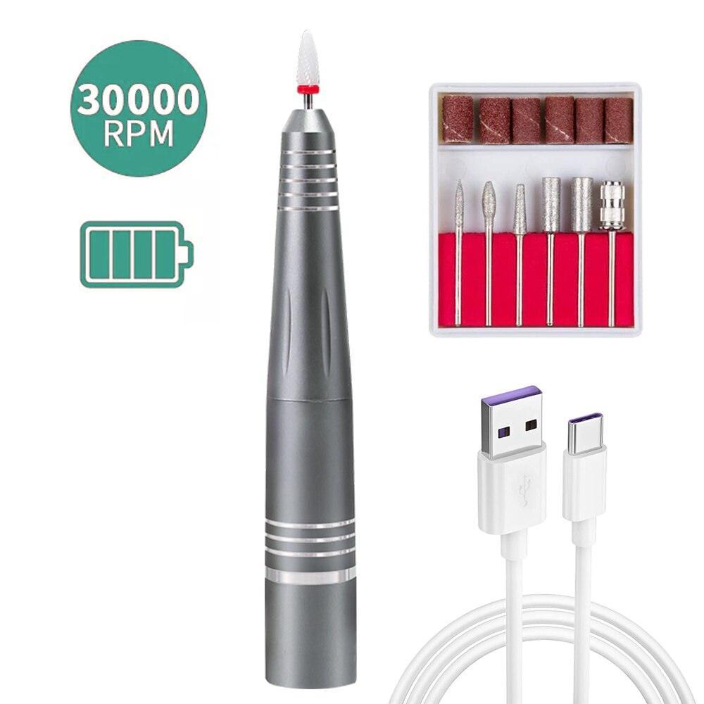 Rechargeable Electric Nail File Cordless Nail Drill Machine File Kit - VirtuousWares:Global