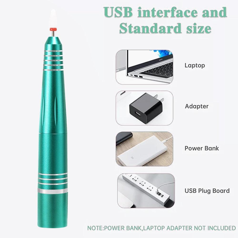 Rechargeable Electric Nail File Cordless Nail Drill Machine File Kit - VirtuousWares:Global